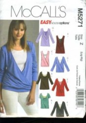 5271 McCalls STRETCH KNIT LOOSE TOPS LACE/ SLEEVES OR NOT PATTERN XS-XL uncut choice 2 sizes
